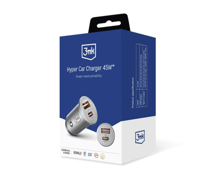 Ładowarka i akumulator 3mk Ładowarka Samochodowa Hyper Car Charger 45W USB-C + USB-A